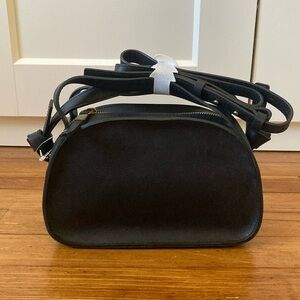 Madewell The Sydney Zip-Top Crossbody Bag Black Leather
